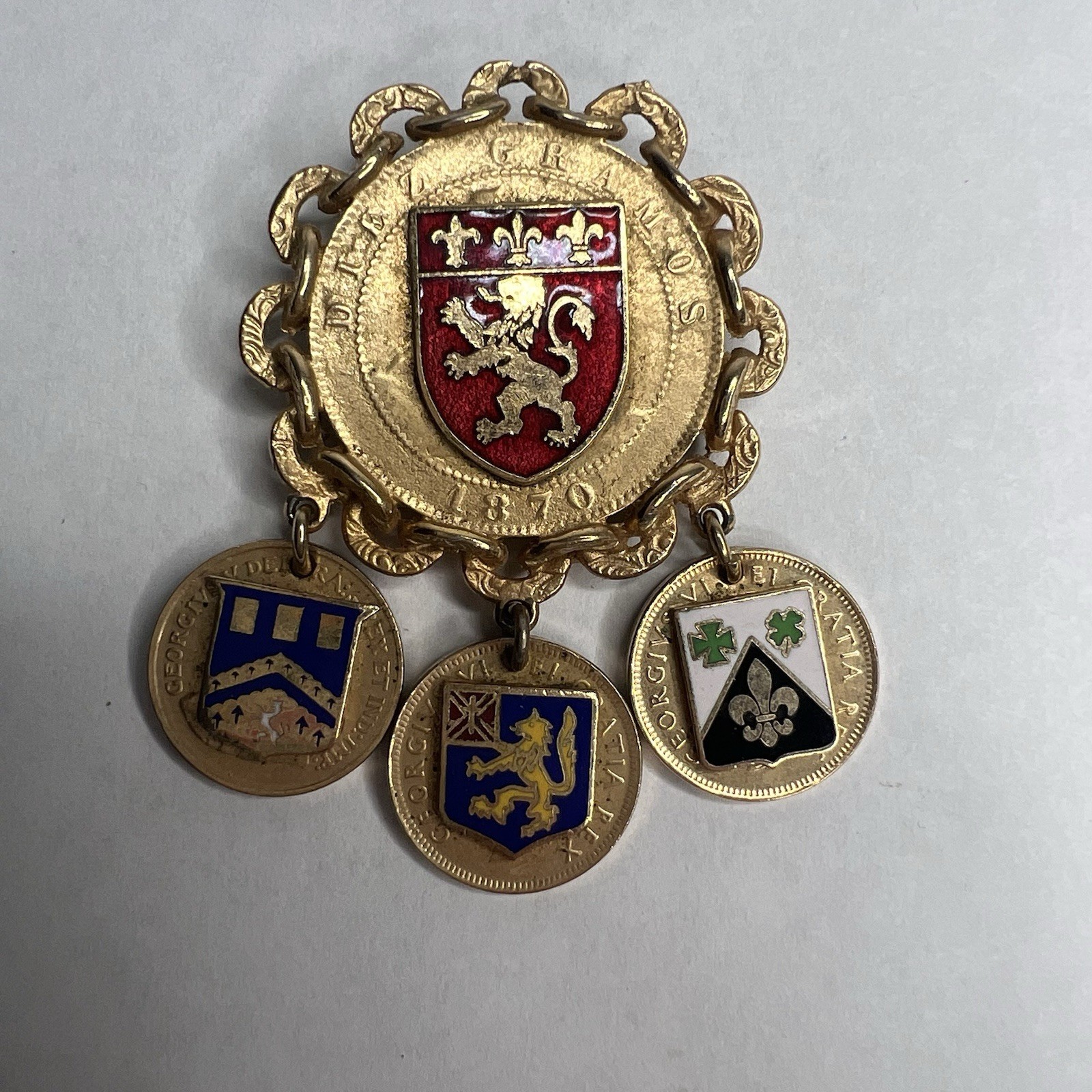Coat Of Arms Brooch Canada Coins Europe Military Gold Fleur-De-Lis Forces Medal