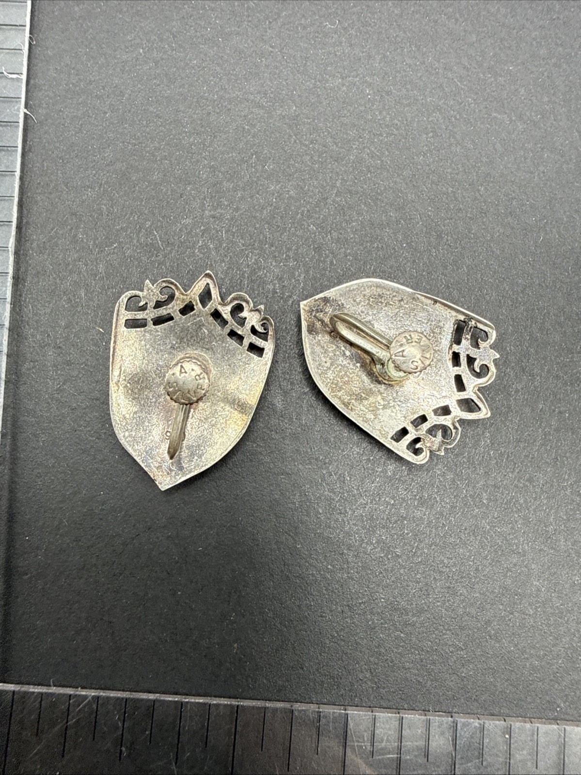 Sterling Silver Siam Dancing Woman Shield Earrings B50