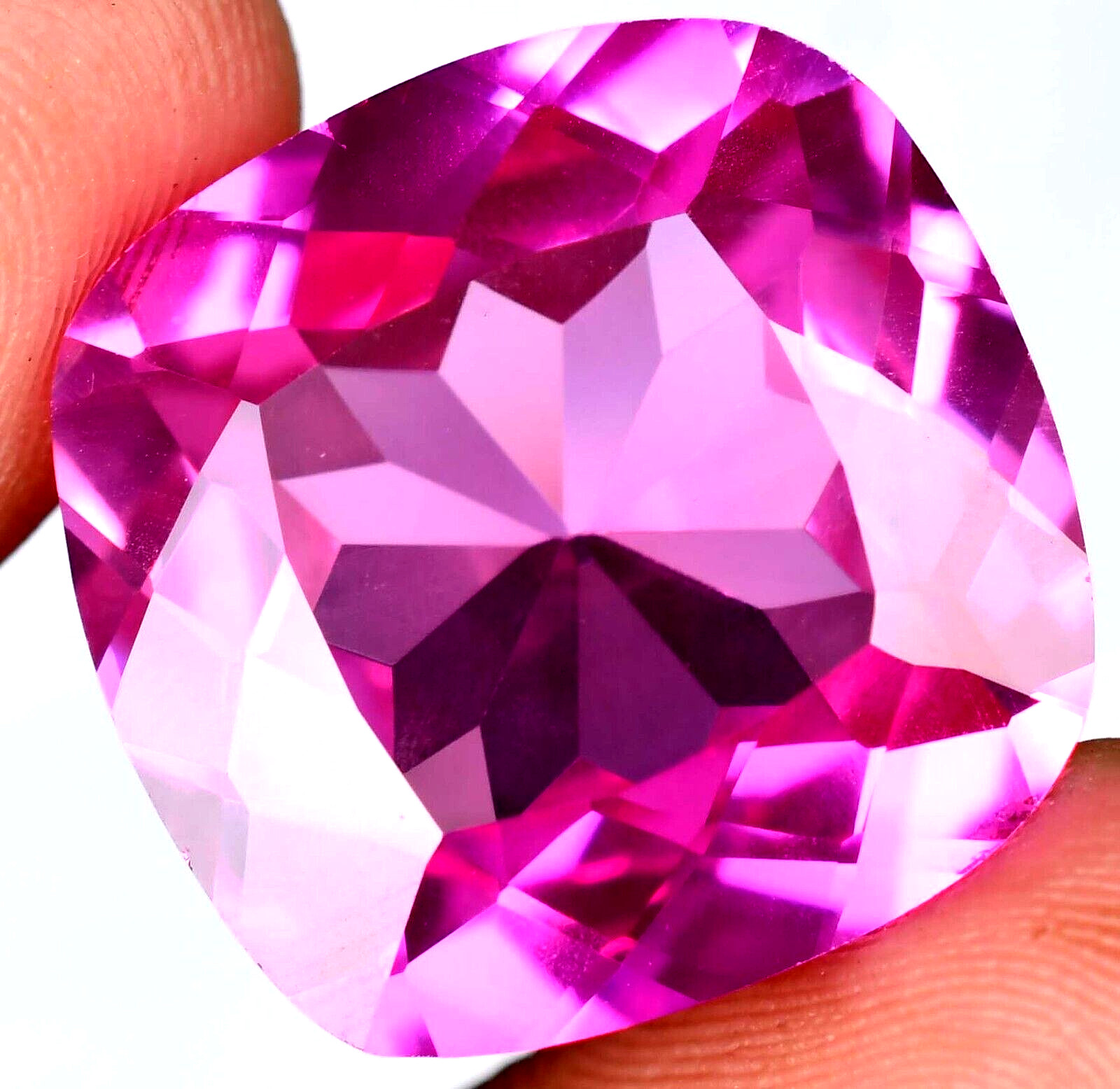 50.00 Ct Flawless Royal Pink Sapphire Cushion Stunning Certified Loose Gemstone