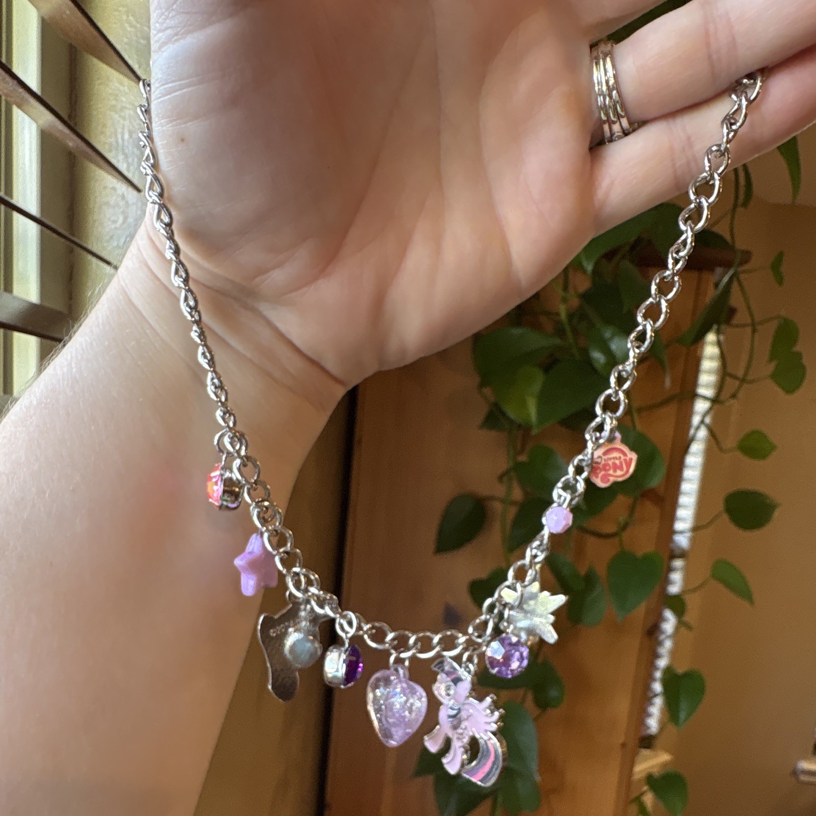 My Little Pony Silver Tone Cable Chain Charm Necklace Twilight Sparkle