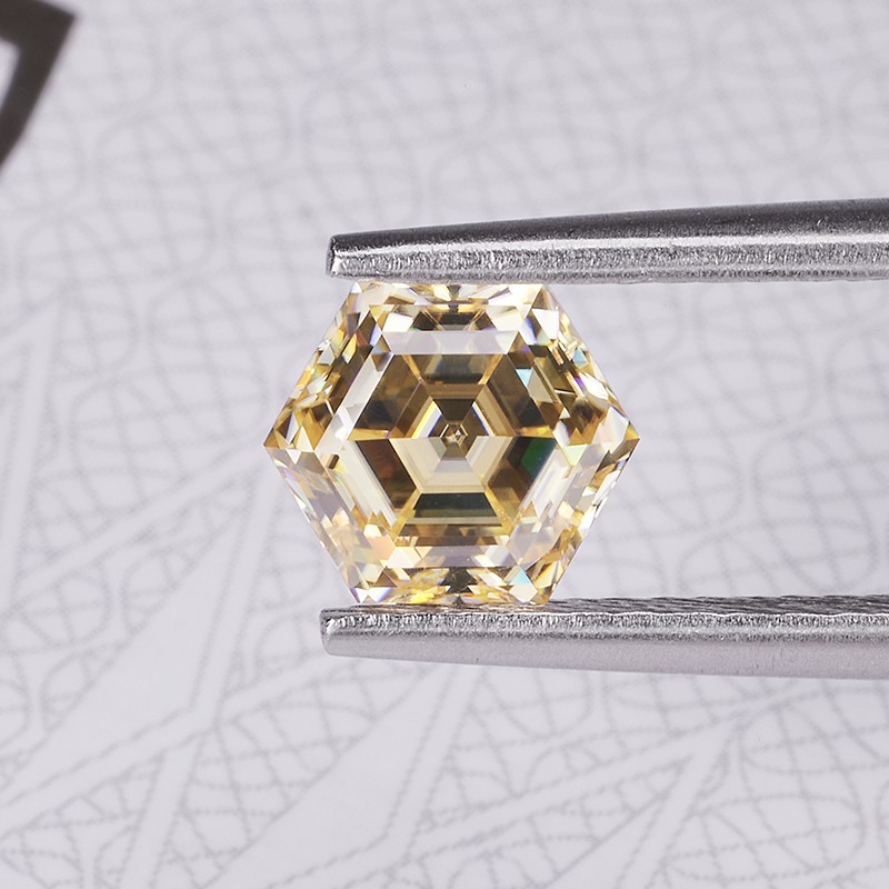 Natural 0.4-5ct Multicolor Hexagon Cut Moissanite Stone VVS1 GRA for Jewelry
