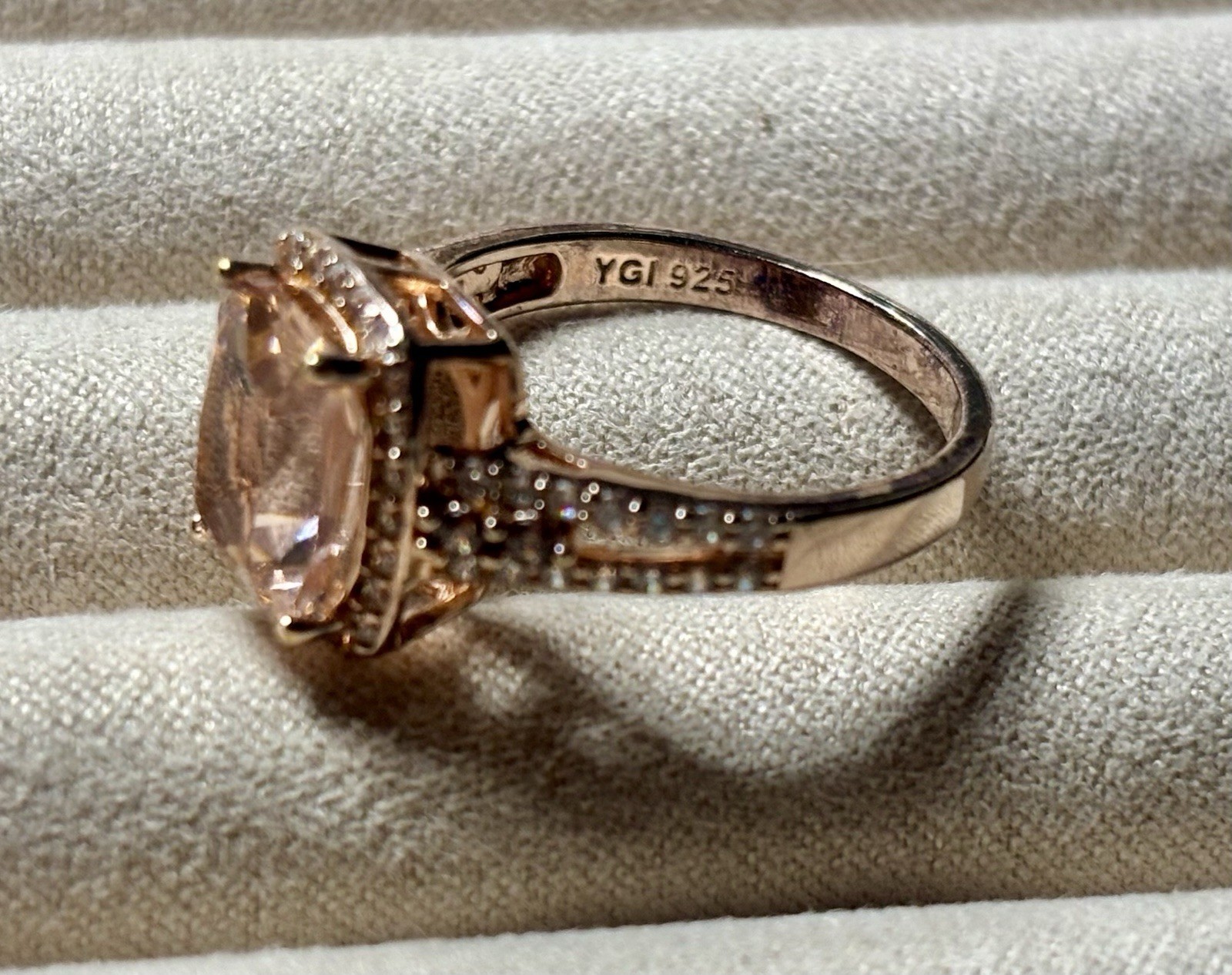 Jtv Coctail Morganite Simulant 18k Rose Gold Over Sterling Silver Ring