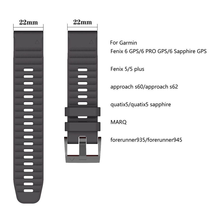 QuickFit Silicone For Garmin Fenix 7S 7 7 Pro 6 5 5S Pro Epix Gen 2 Band Strap