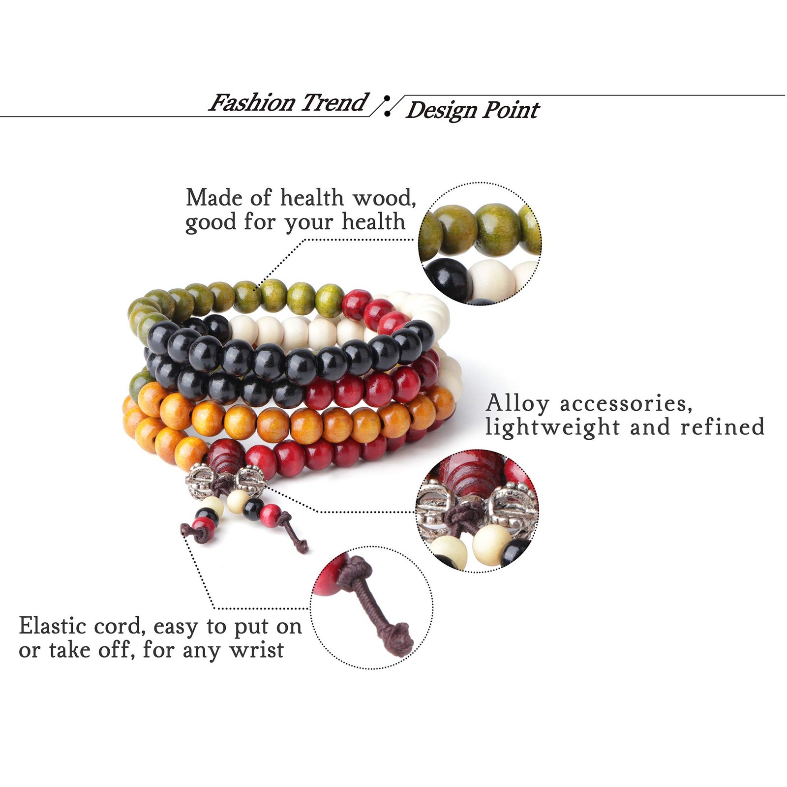 LOYALLOOK 12Pcs 108 Mala Bead Bracelets 8MM Buddhist Prayer Strand Sandalwood…