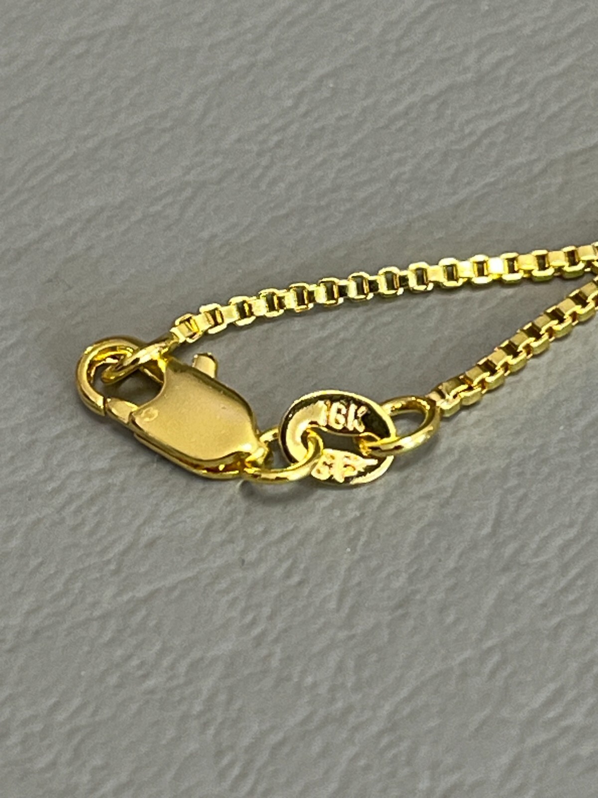 SHARP!! STAMPED 18K GOLD FILLED 1.6mm BOX CHAIN 22″ LONG FITS PENDANT NECKLACE