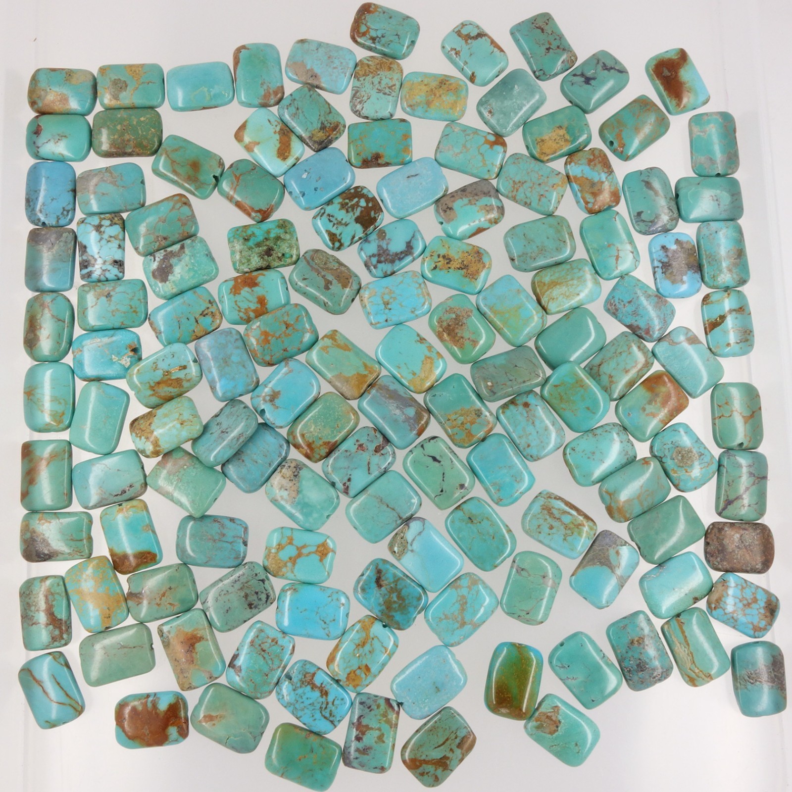 12 Genuine Chinese Turquoise Rectangle Beads about 10mm x 14mm Blue Green #25153