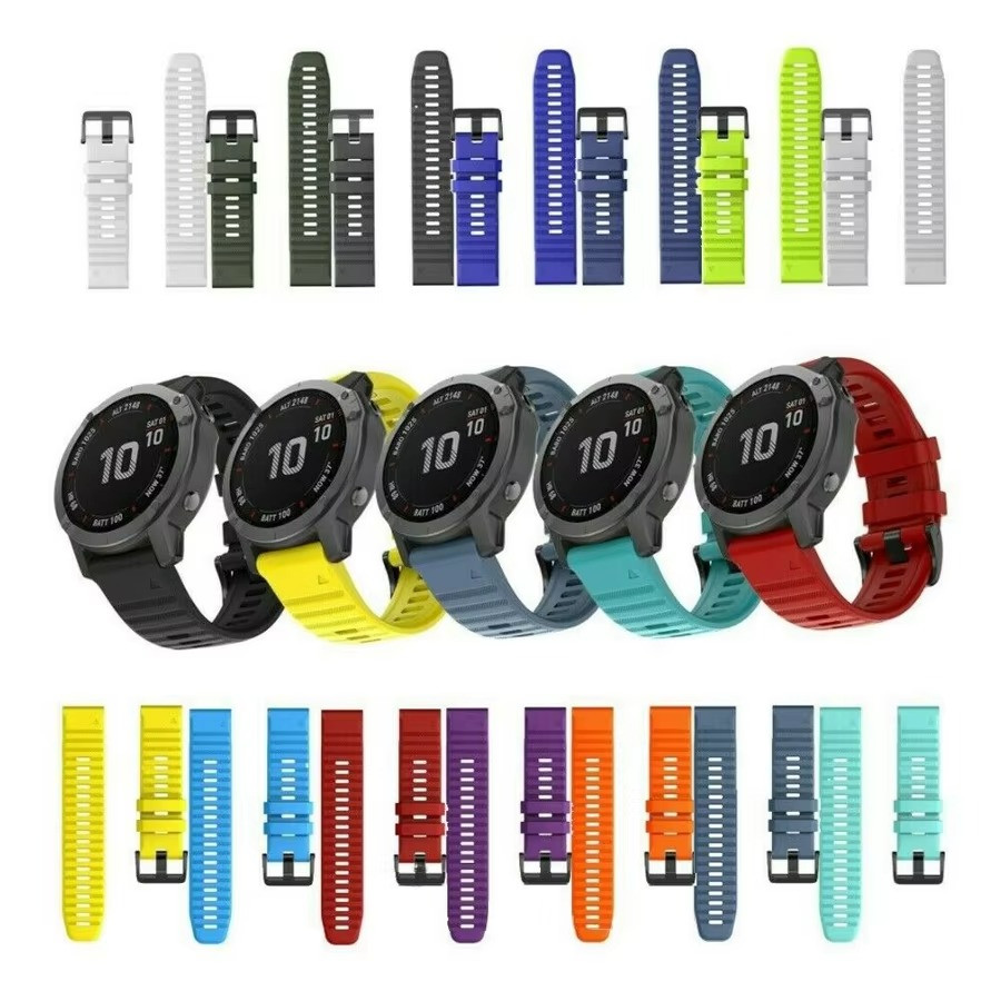 26/20/22mm Silicone Band for Garmin Watch Fenix 8 6 6X 7X 7 Pro 5 5X 5S QuickFit