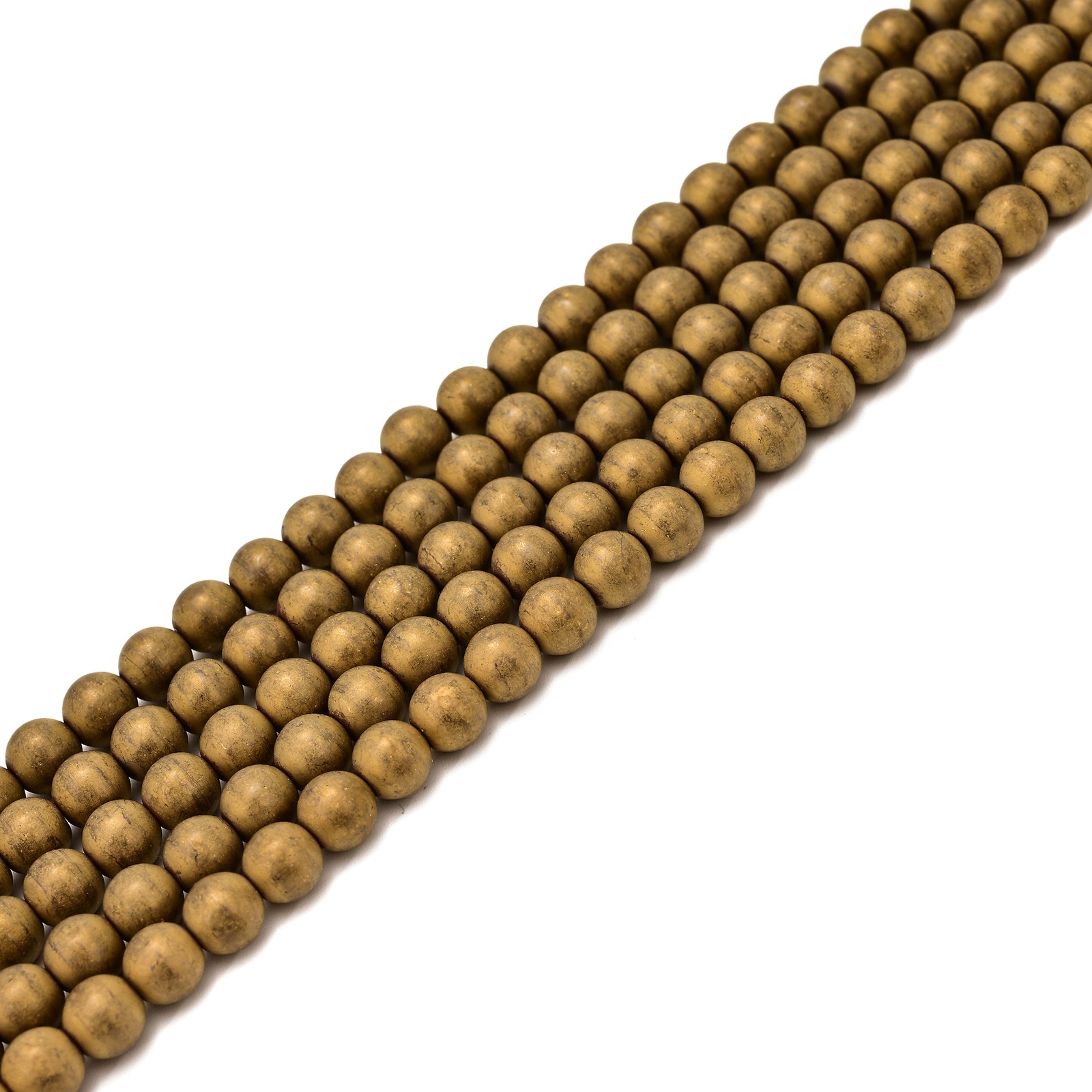 Gold Hematite Matte Round Beads Size 2mm 3mm 4mm 6mm 8mm 10mm 12mm 15.5″ Strand