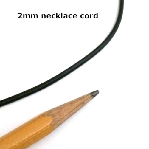 Loralyn Designs Black Leather Necklace (2mm) with Stainless Steel 18 Inch