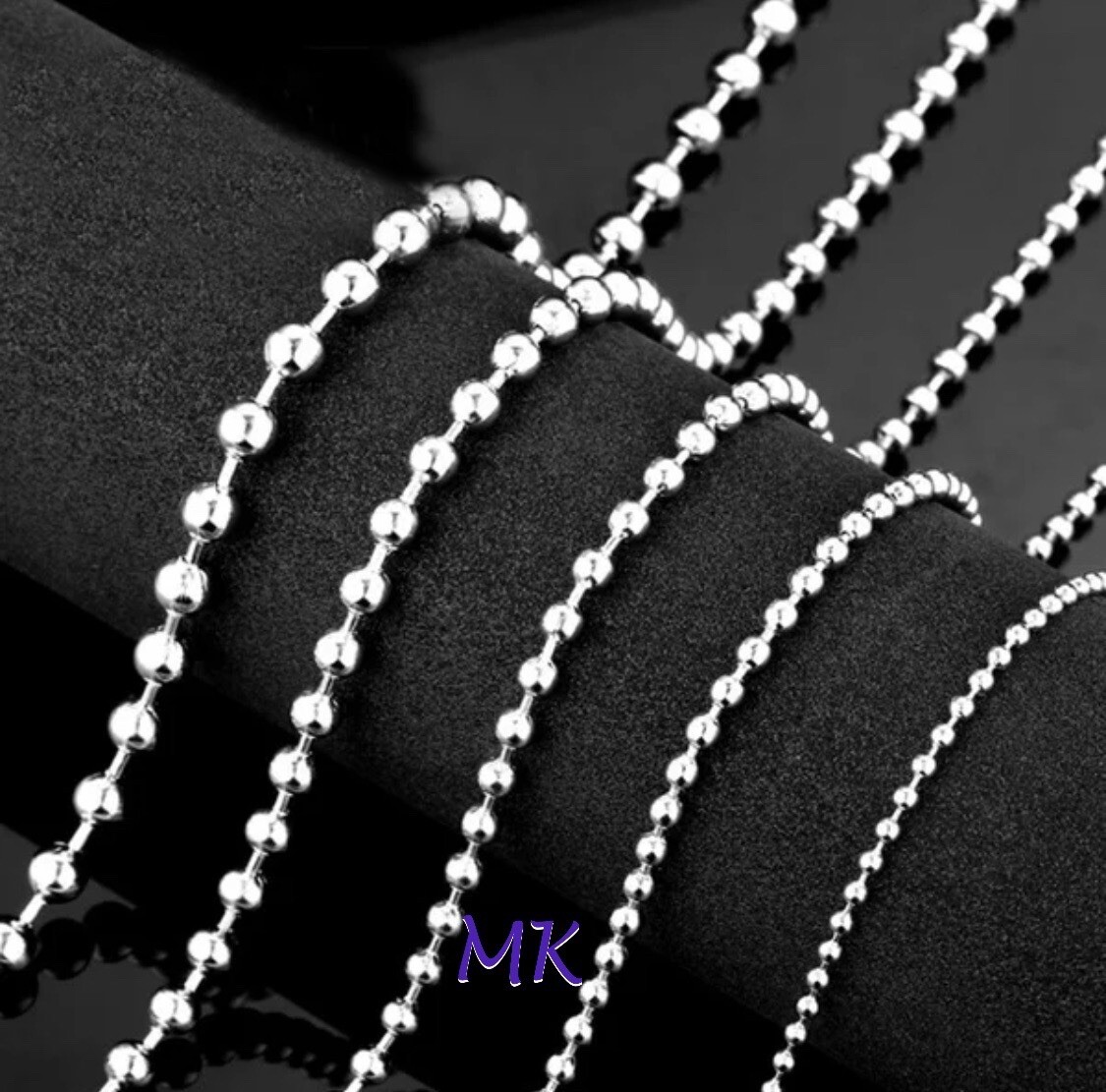 Ball Chain Necklace Stainless Steel 6-40″ Military Dog Tag Army 1.5 / 2.4 /3.2mm