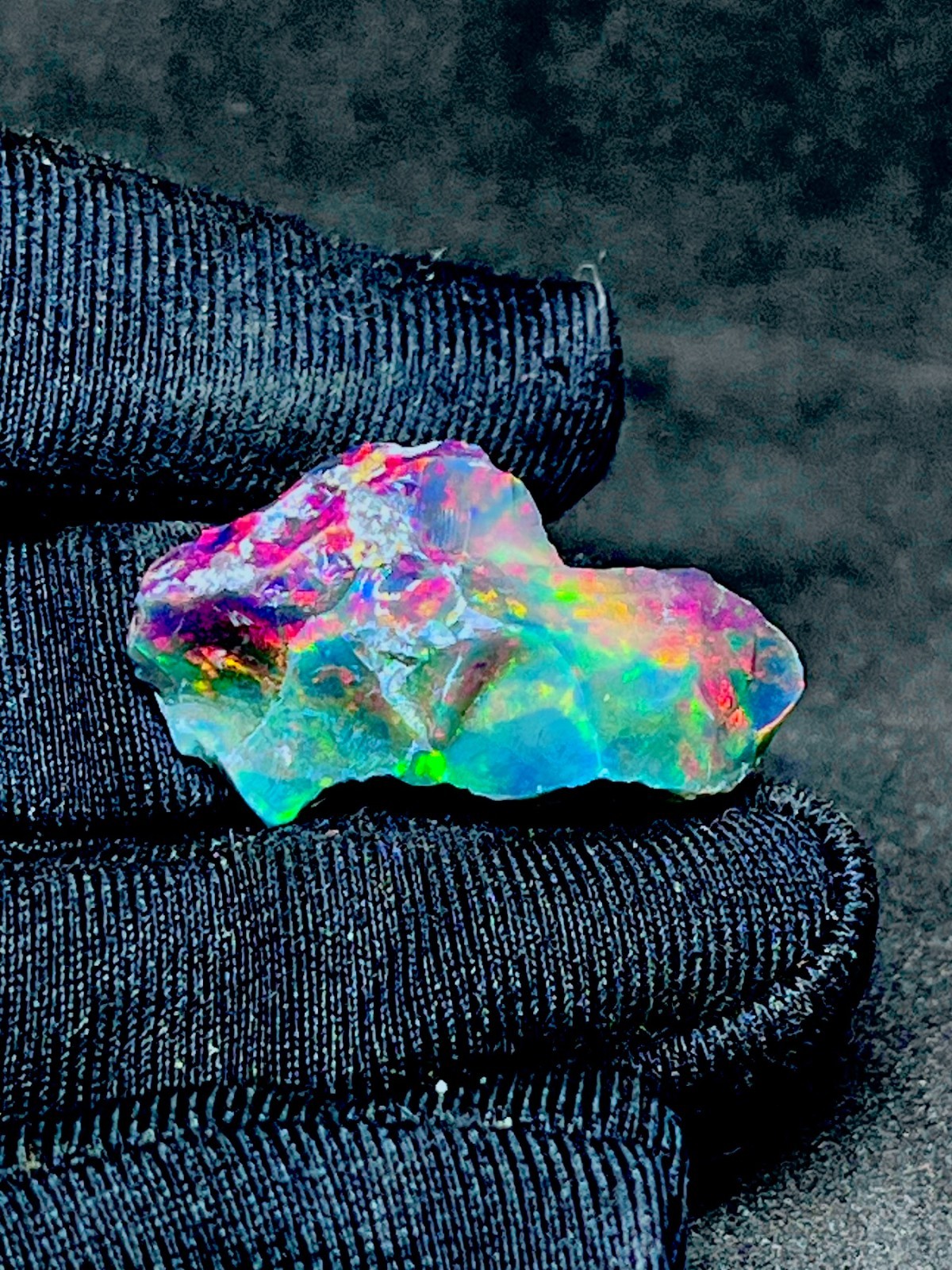 10 Ct Black Ethiopian Opal Rough, Jewelry Grade Welo Opal Rough, Multi Fire Opal