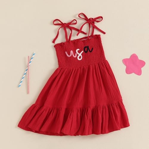 4th of July Toddler Girl Outfit Fourth of July USA 18-24 Months Red Usa