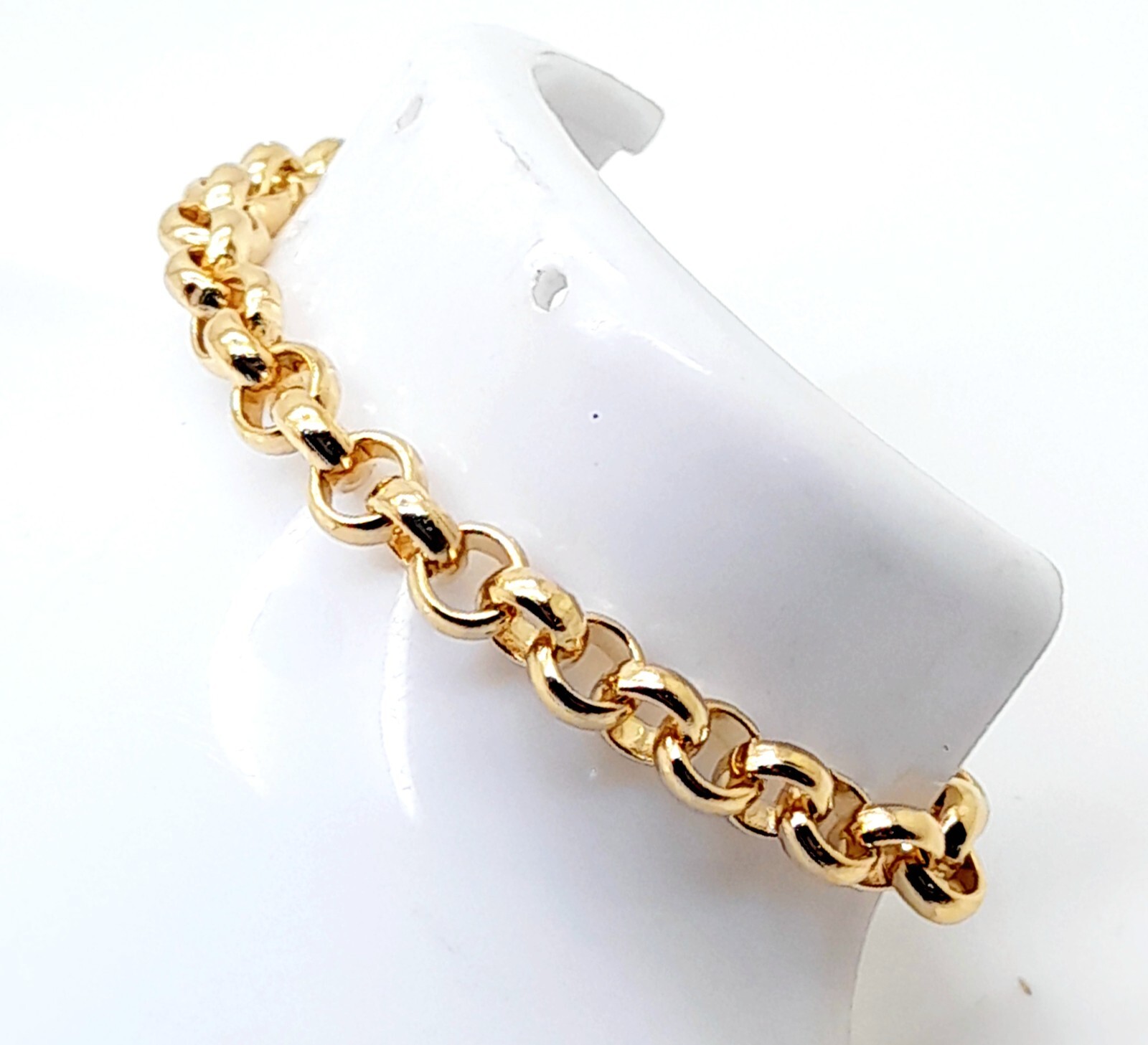 B001 Vintage style 7 inch 7.5mm 14kgp Women metal link Chain fashion Bracelet