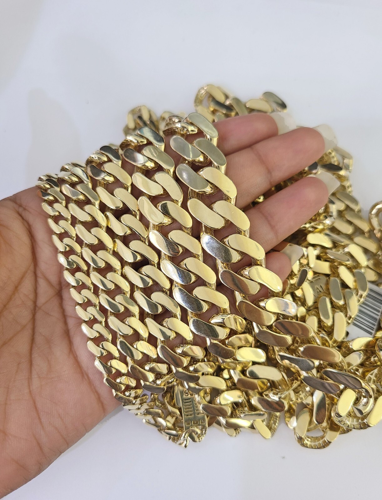 Real 10k Cuban Monaco Chain Necklace Gold Link Royal 7mm-15mm 20″-26″