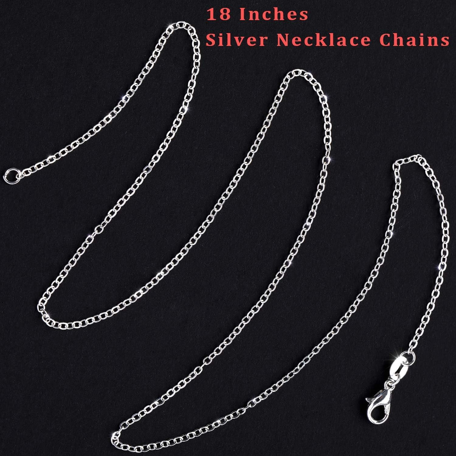50 Pack Necklace Chains Bulk Silver Plated Necklace Chain Silver Chain Necklaces