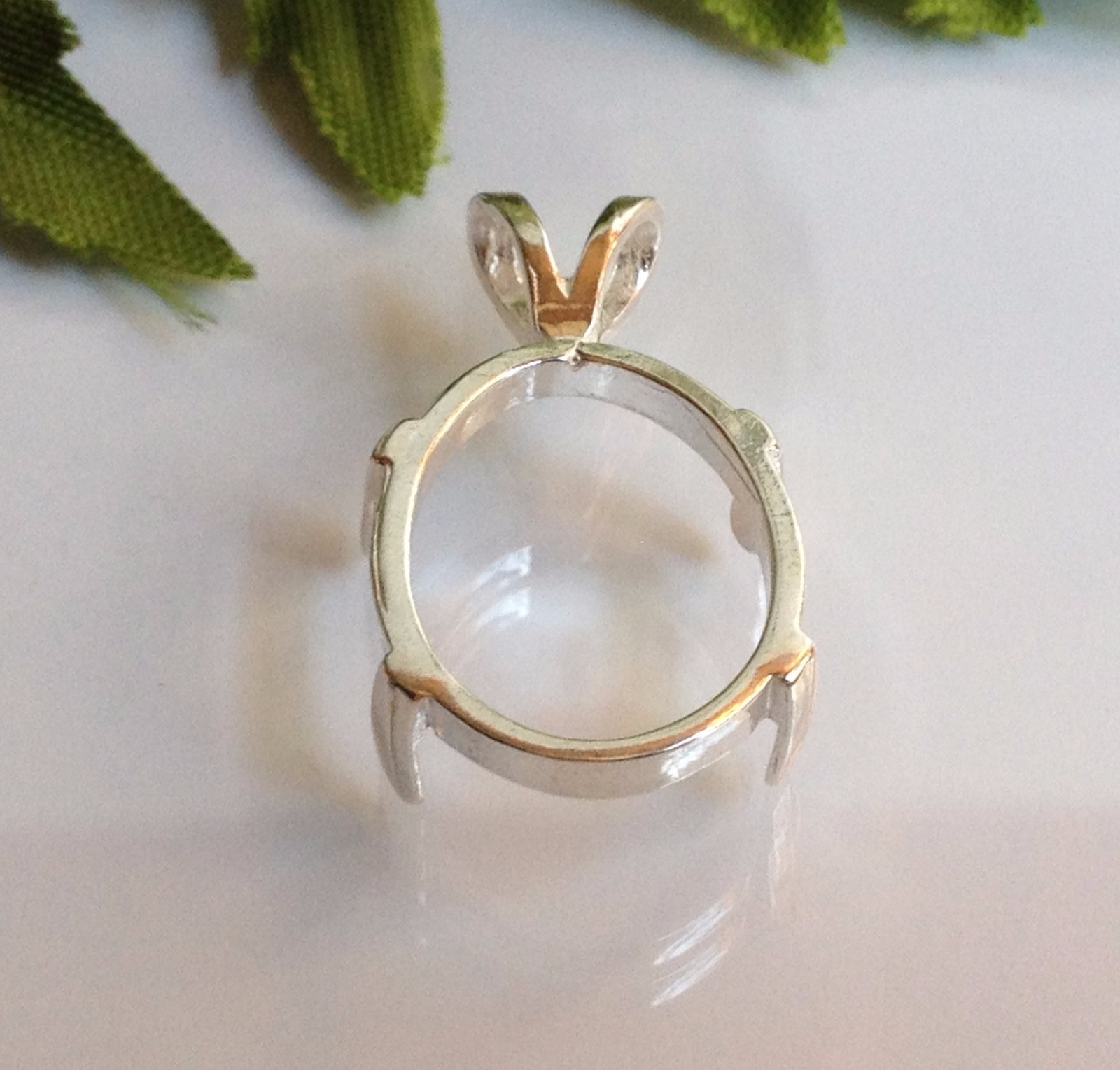 Sterling Silver Oval Cabochon Pre-Notched Pendant Setting (6×4-22x10mm)