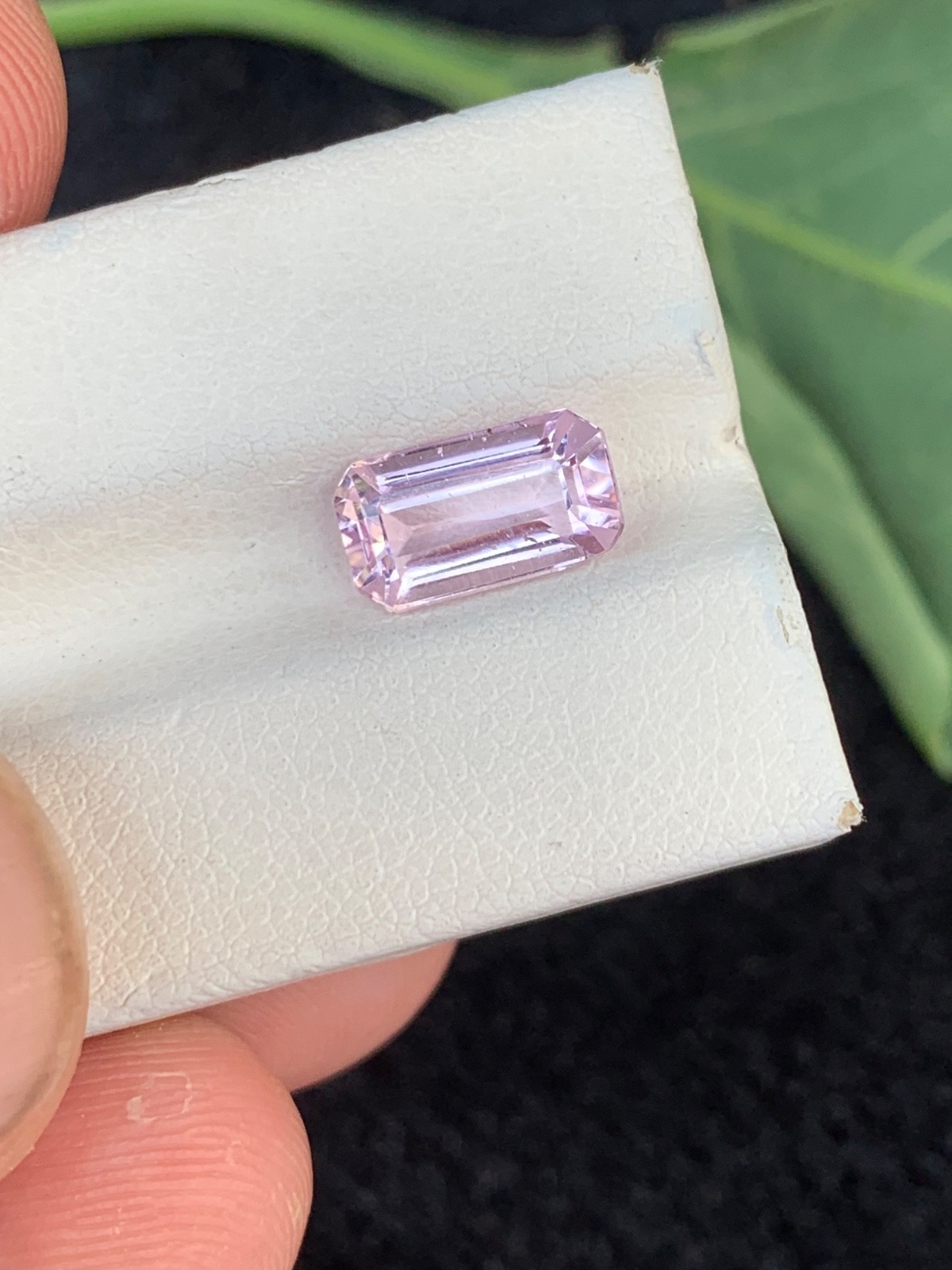 2.56Ct Natural cut kunzite cushion shape loose gemstone from Afghanistan