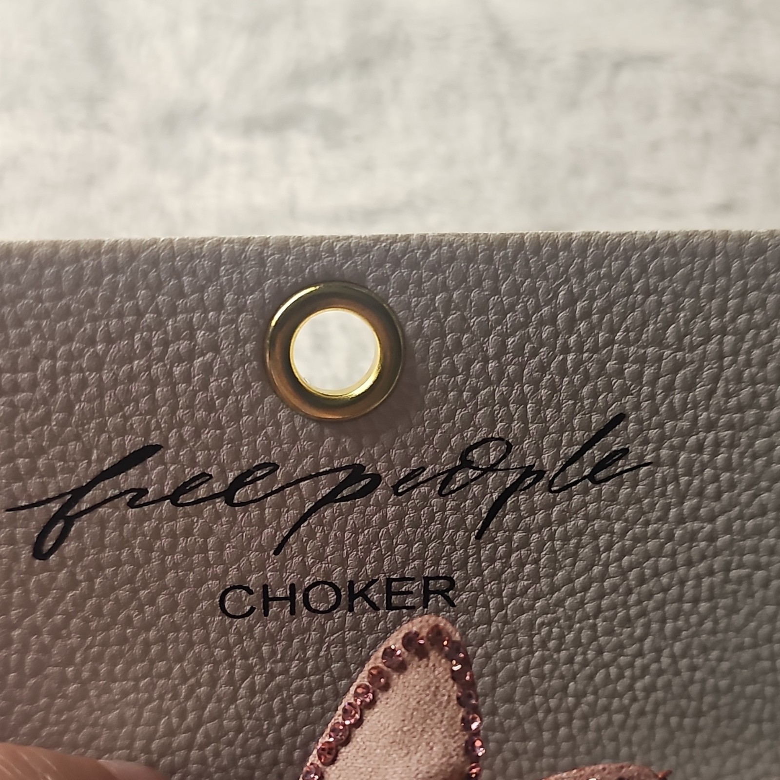 Free People Pink Flower Choker Necklace Adjustable Fabric Ribbon Lobster Clasp