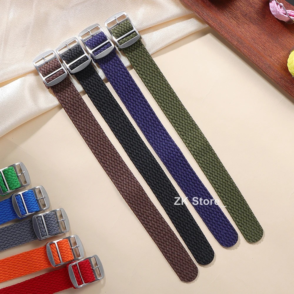 Nylon Watch Strap Perlon Woven One Piece Replacement Band 18mm 20mm 22mm