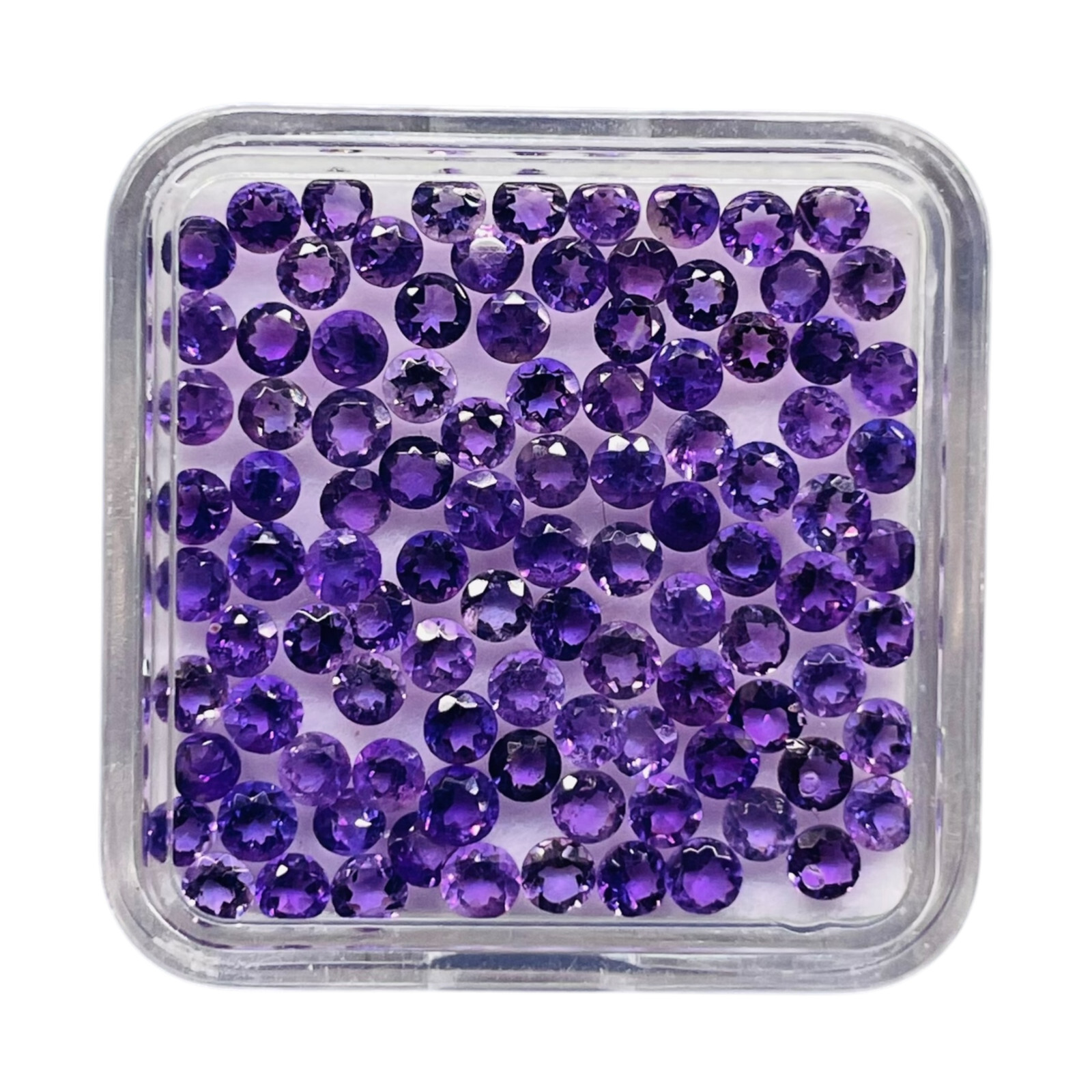 100 Pcs Natural Amethyst 2.5mm Round Cut Loose Untreated Gemstones Wholesale Lot