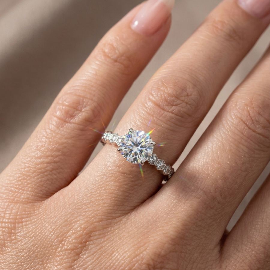 1.70Ct Round Cut VS1 Lab Grown Diamond Wedding Engagement Ring 14k White Gold