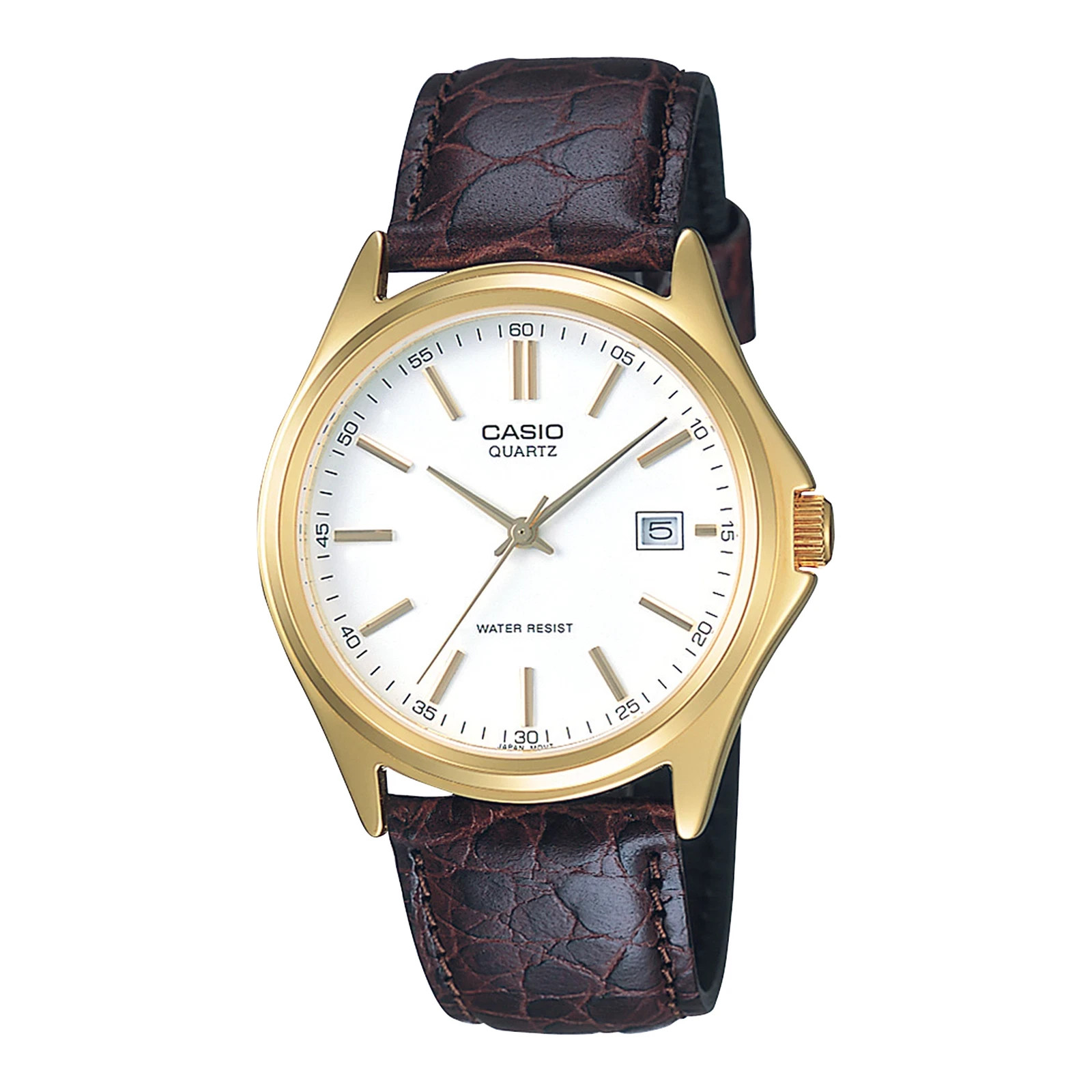 Casio Men’s Watch Quartz White Dial Leather Strap Date Display MTP-1183Q-7A