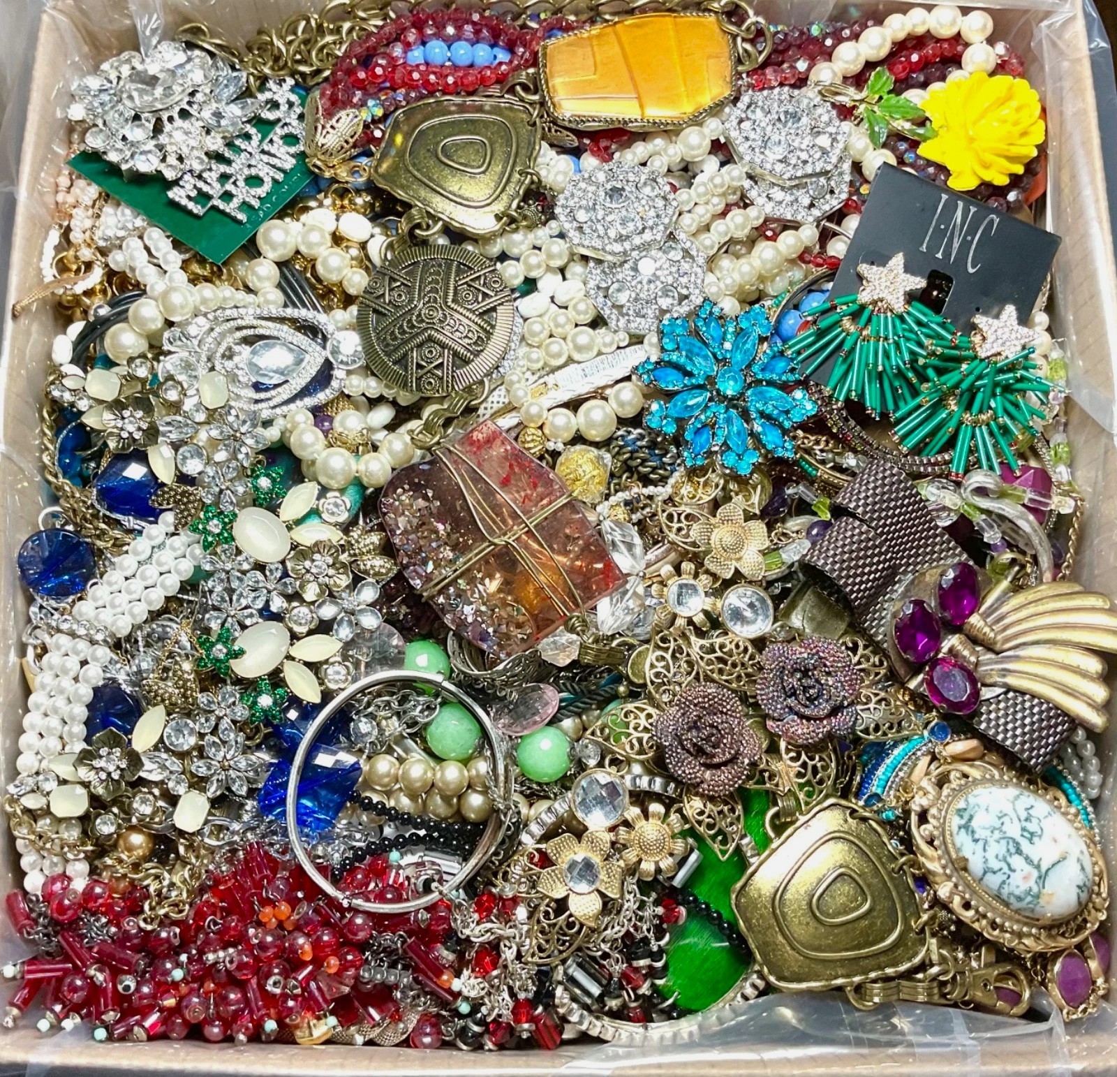 Jewelry Treasure Lot Unsearched Unsorted Vintage & New Junk & Good Resell 3 Lbs