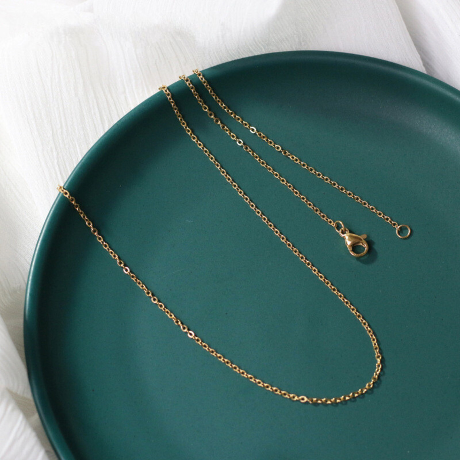 18K Yellow Gold Filled 1mm/2mm/2.4mm 16/18/20/22″ 24″ Cable Chain Necklace L146G