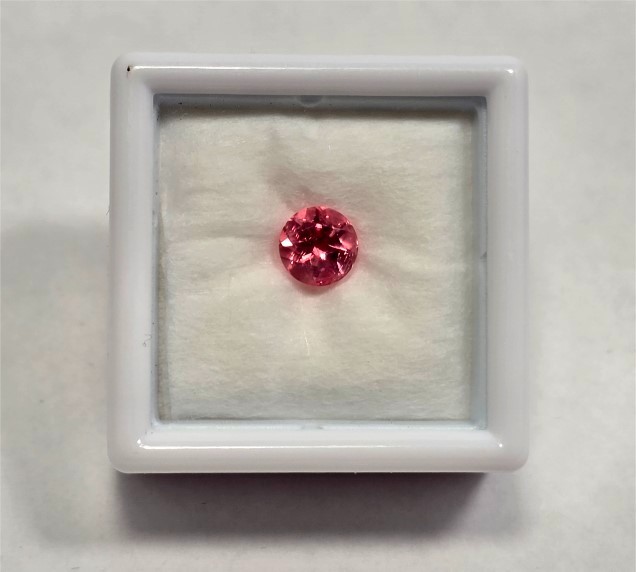 Faceted Rhodochrosite, .83 cts., 5.75 mm, SweetHome Mine, Alma, Colorado, #rh83