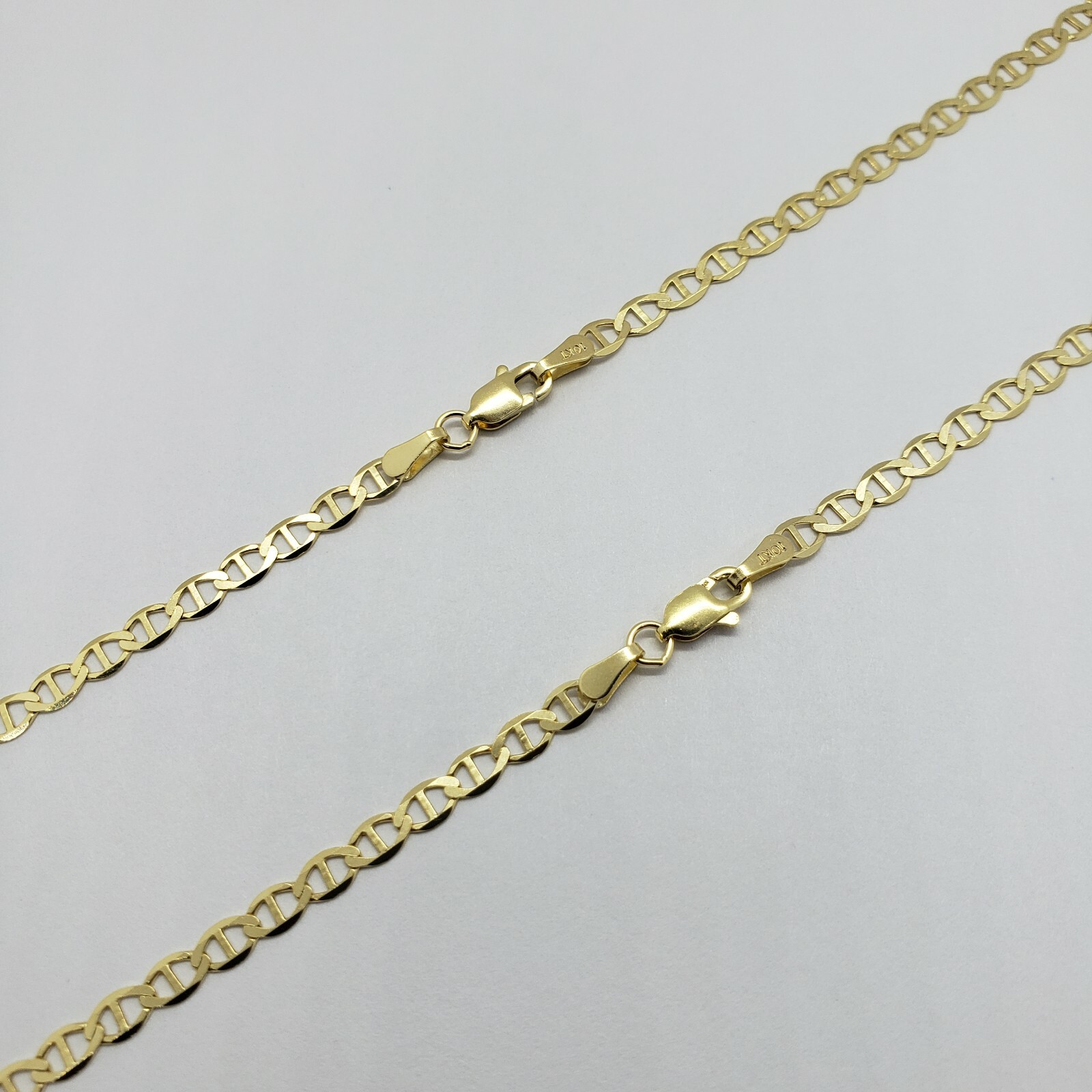 10K Solid Yellow Gold Anchor Link Chain Necklace 3mm Men Women 16″~30″
