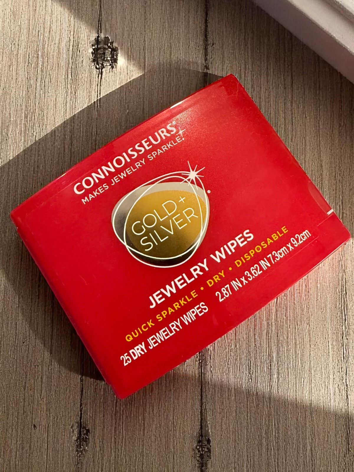 Connoisseurs Jewelry Wipes Gold and Silver Cleaner 25 Count