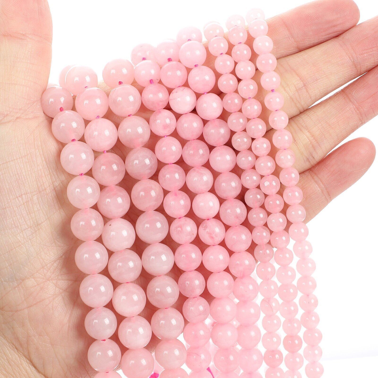 Natural-Gemstone Round Spacer Loose Beads Jewelry Making 4mm 6mm 8mm 10mm 12mm