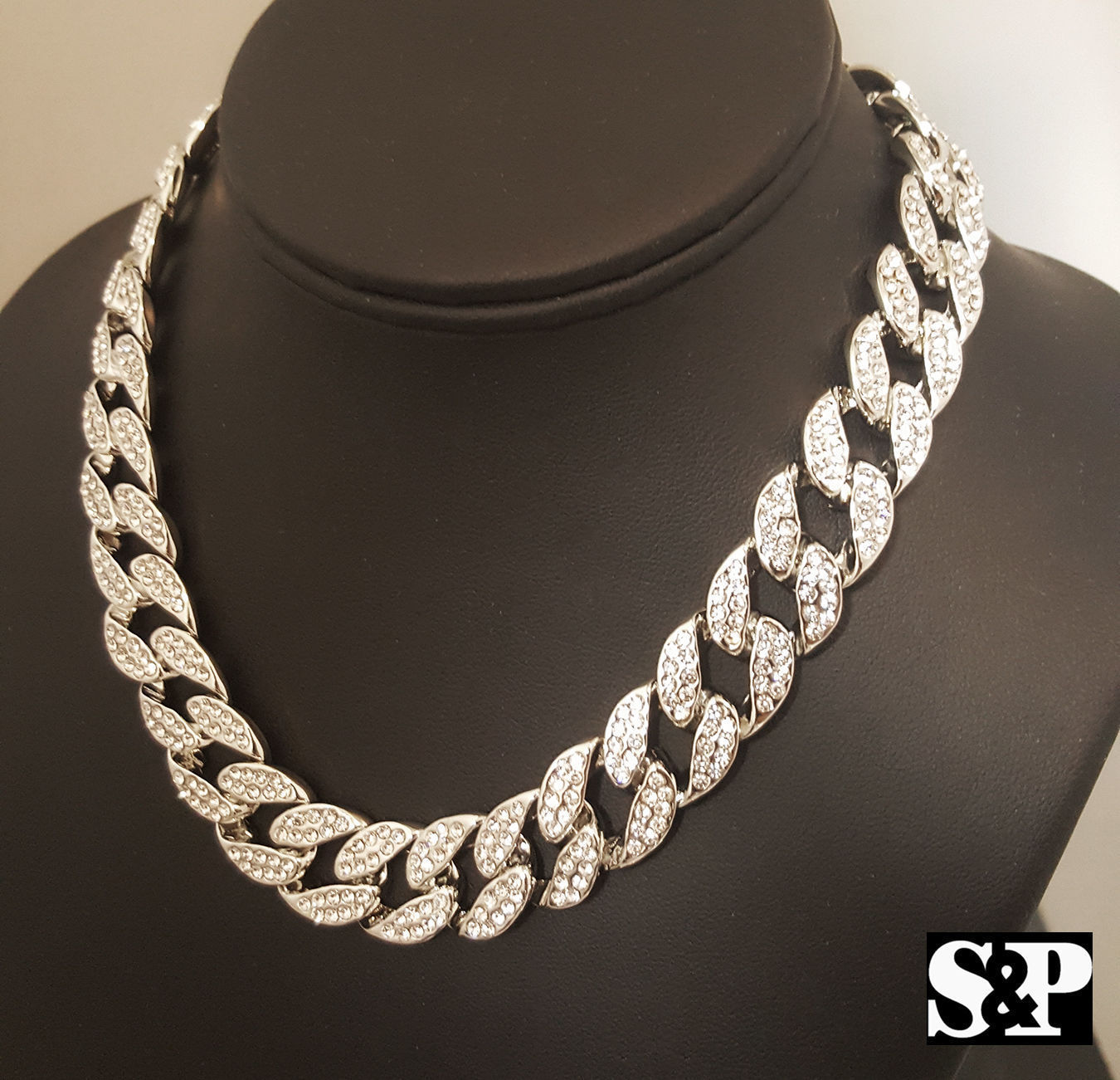 Hip Hop Quavo Full Iced 16″,18″, 24″, 30″ Miami Choker Cuban Link Bling Necklace