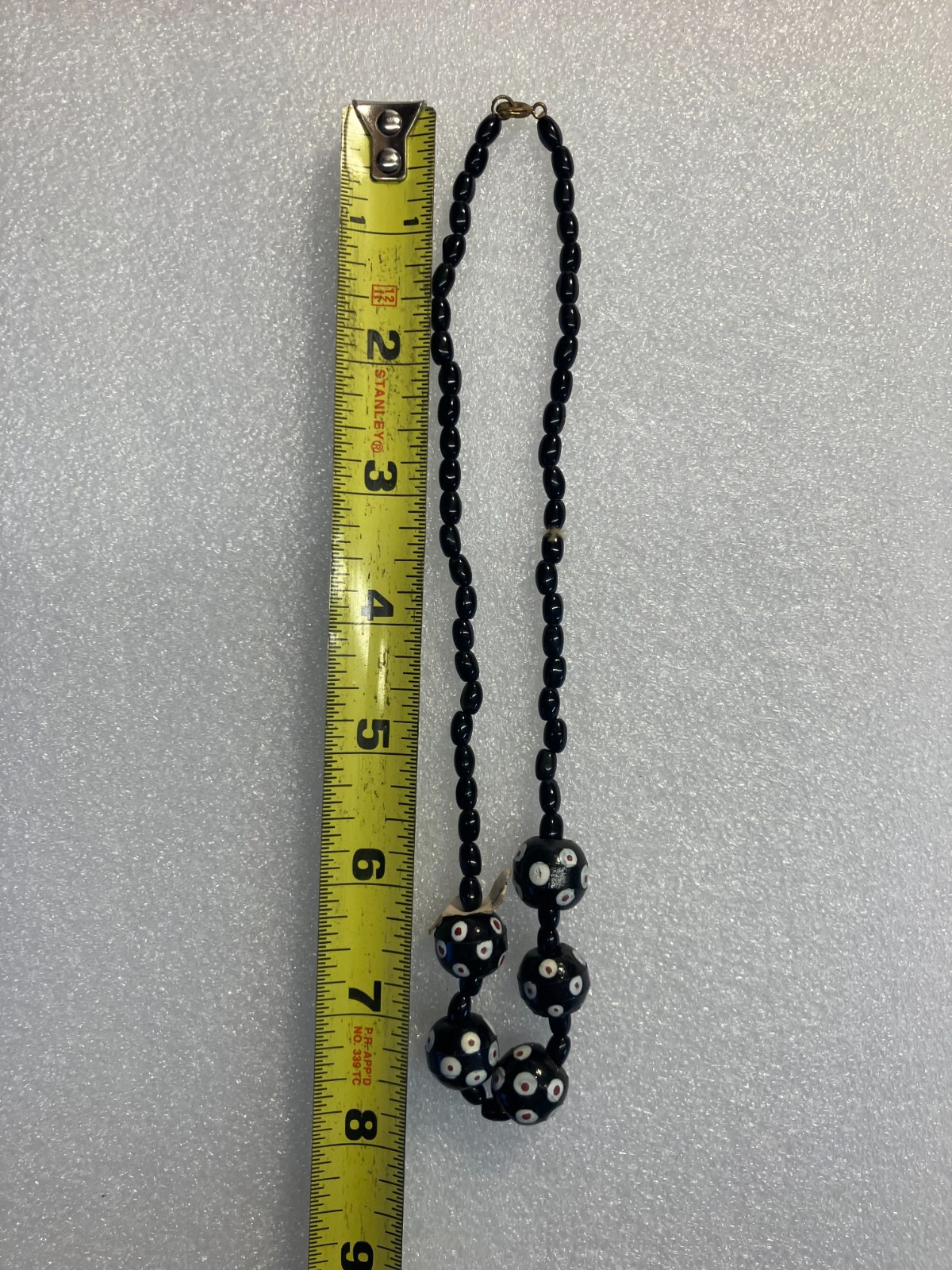 Vintage Czech Glass Polka Dot Bead Necklace