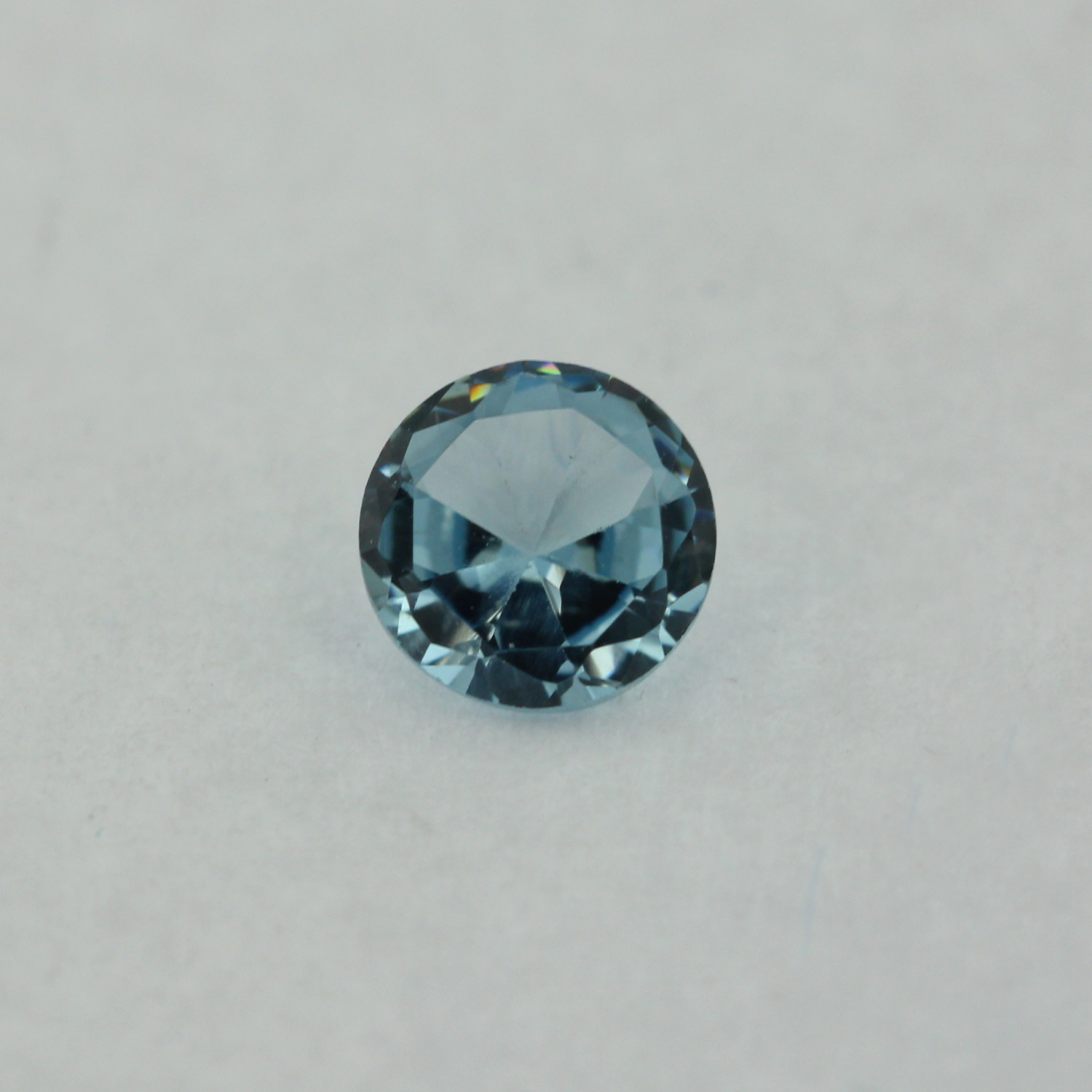 Loose Round Cut Aquamarine CZ Stone Single Light Blue Cubic Zirconia Birthstone