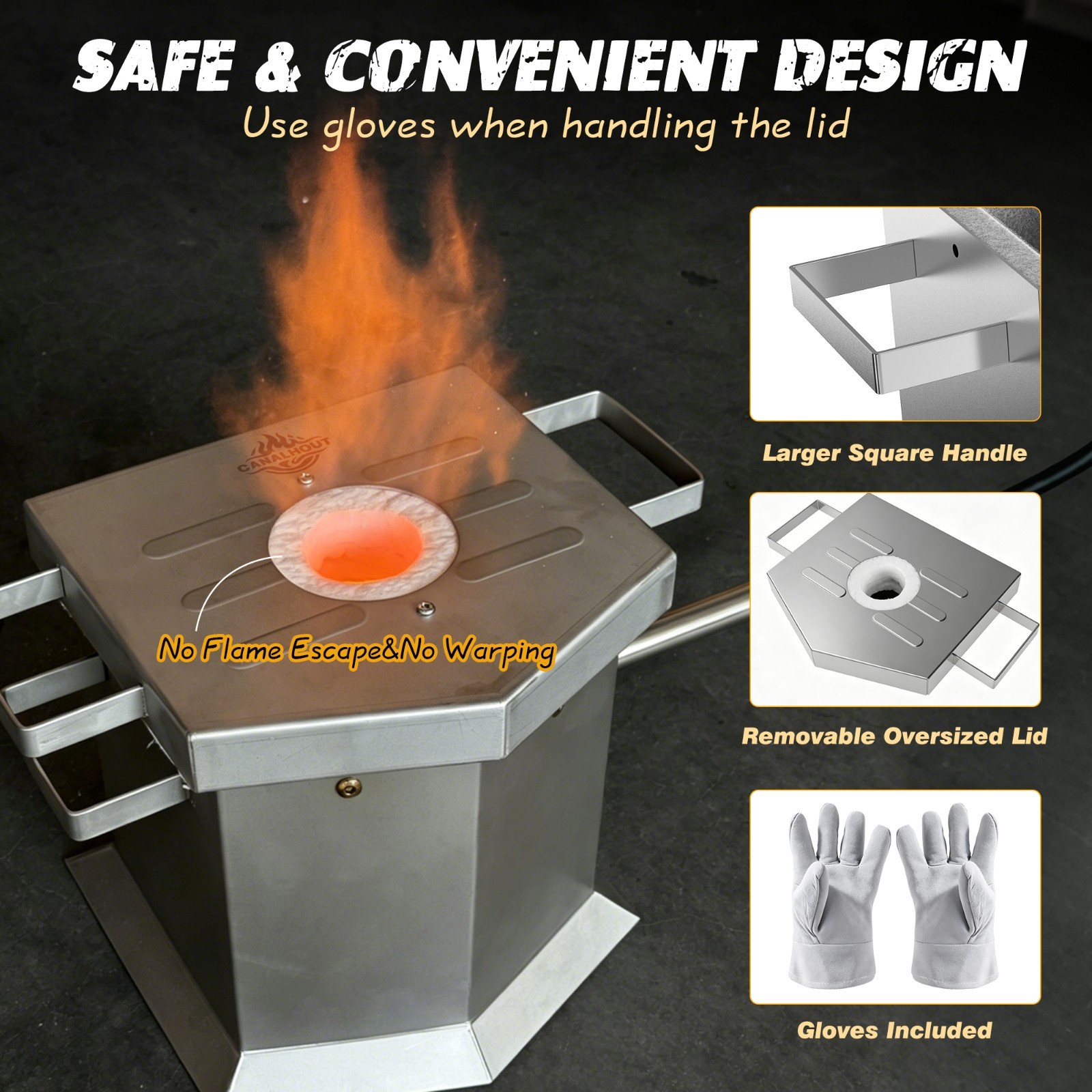 7KG Propane Furnace Kit w/ 2 Crucible Tongs,Smelting Gold Metal Recycle 2700℉