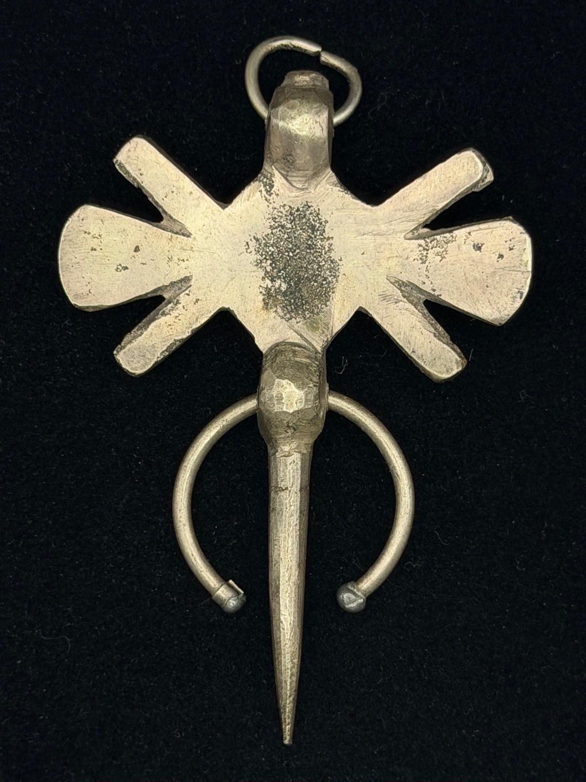 Vintage Berber Amazigh Fibula Pendant Morocco Tribal Jewelry 3.5″ 47.8g