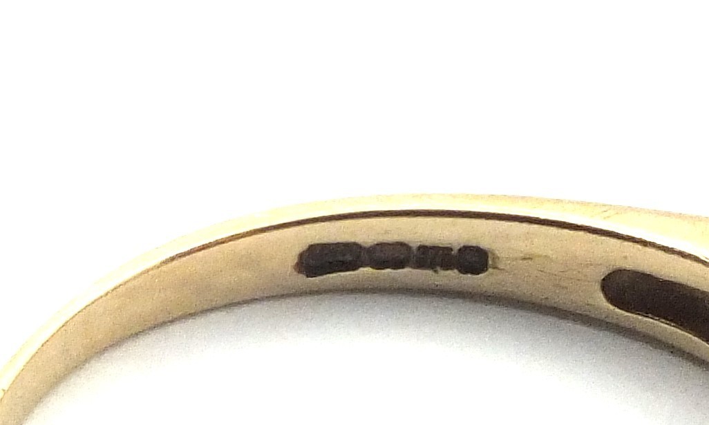 Ladies women’s 9ct 9carat yellow gold diamond half eternity ring UK size N 1/2