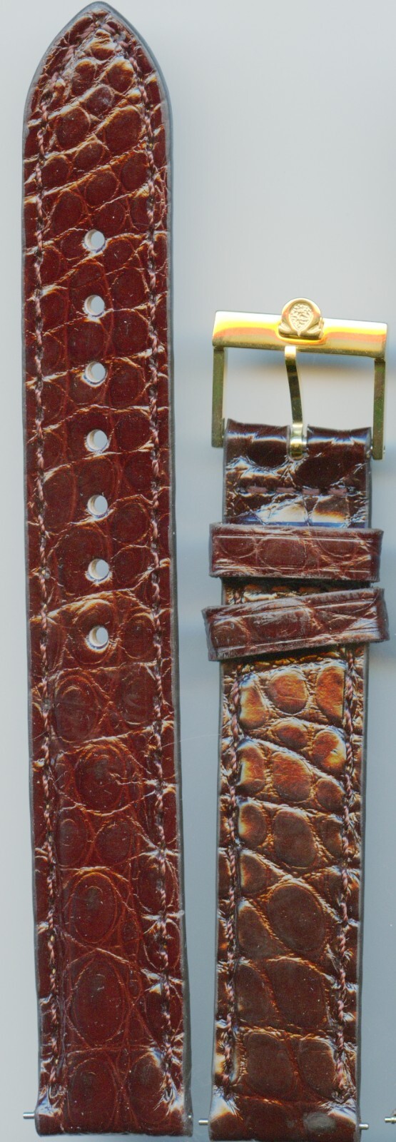 Deep Cognac Alligator Strap & Vintage Omega Buckle Gold or Steel