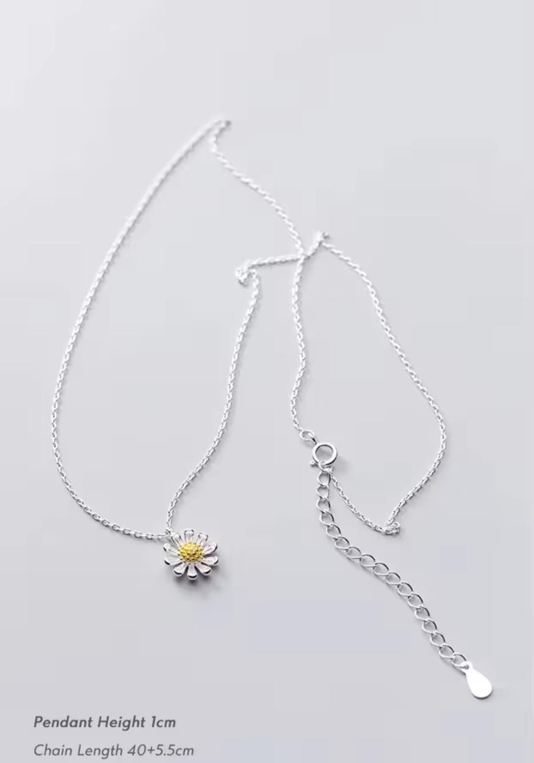 MODIAN🌼Chrysanthemum Pendant Necklace | 925 Sterling Silver Adjustable Chain