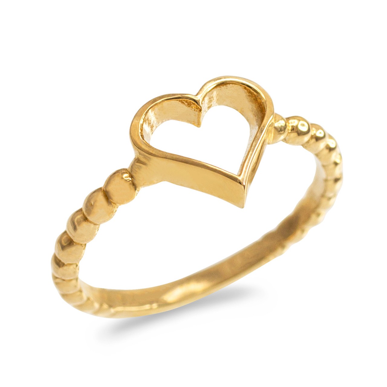 Gold Classic Open Heart Ring (Available in Yellow/Rose/White Gold)