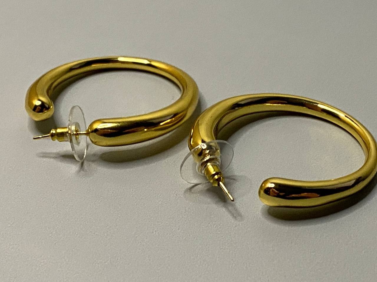 Yves Saint Laurent Gold Chunky Hoop Earrings