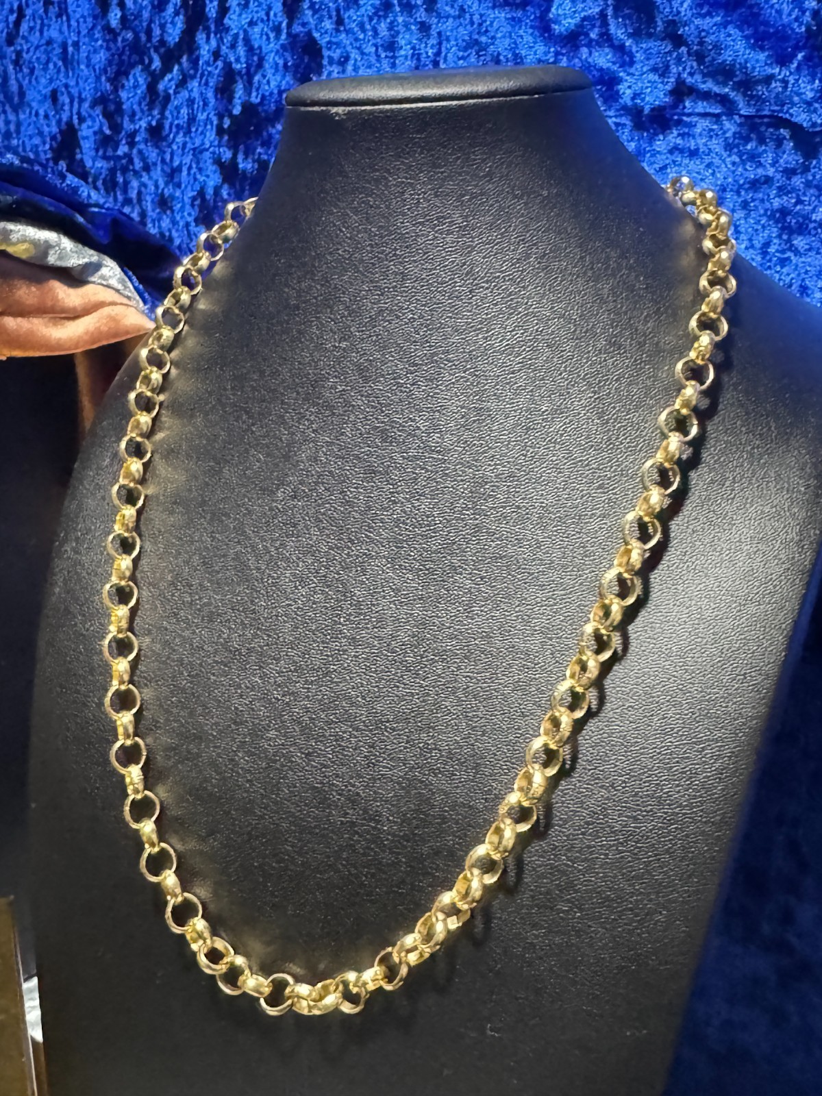 Rollo Chain Tennis Necklace Durable Light Gold (Like KC Gold) Plated 8mm 22″+