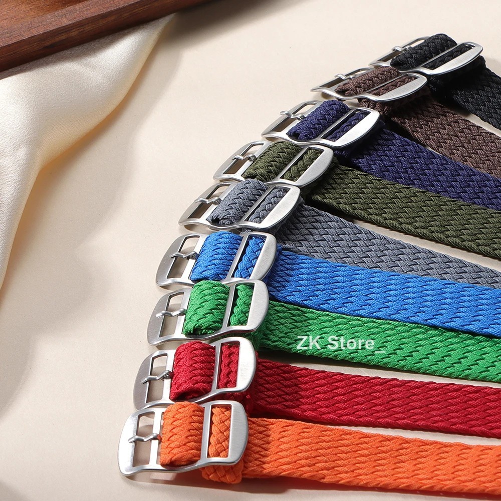 Nylon Watch Strap Perlon Woven One Piece Replacement Band 18mm 20mm 22mm