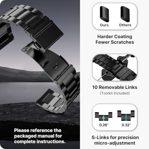 Fullmosa Stainless Steel Watch Band 16mm 18mm 19mm 20mm 22mm 24mm, Quick Rele…