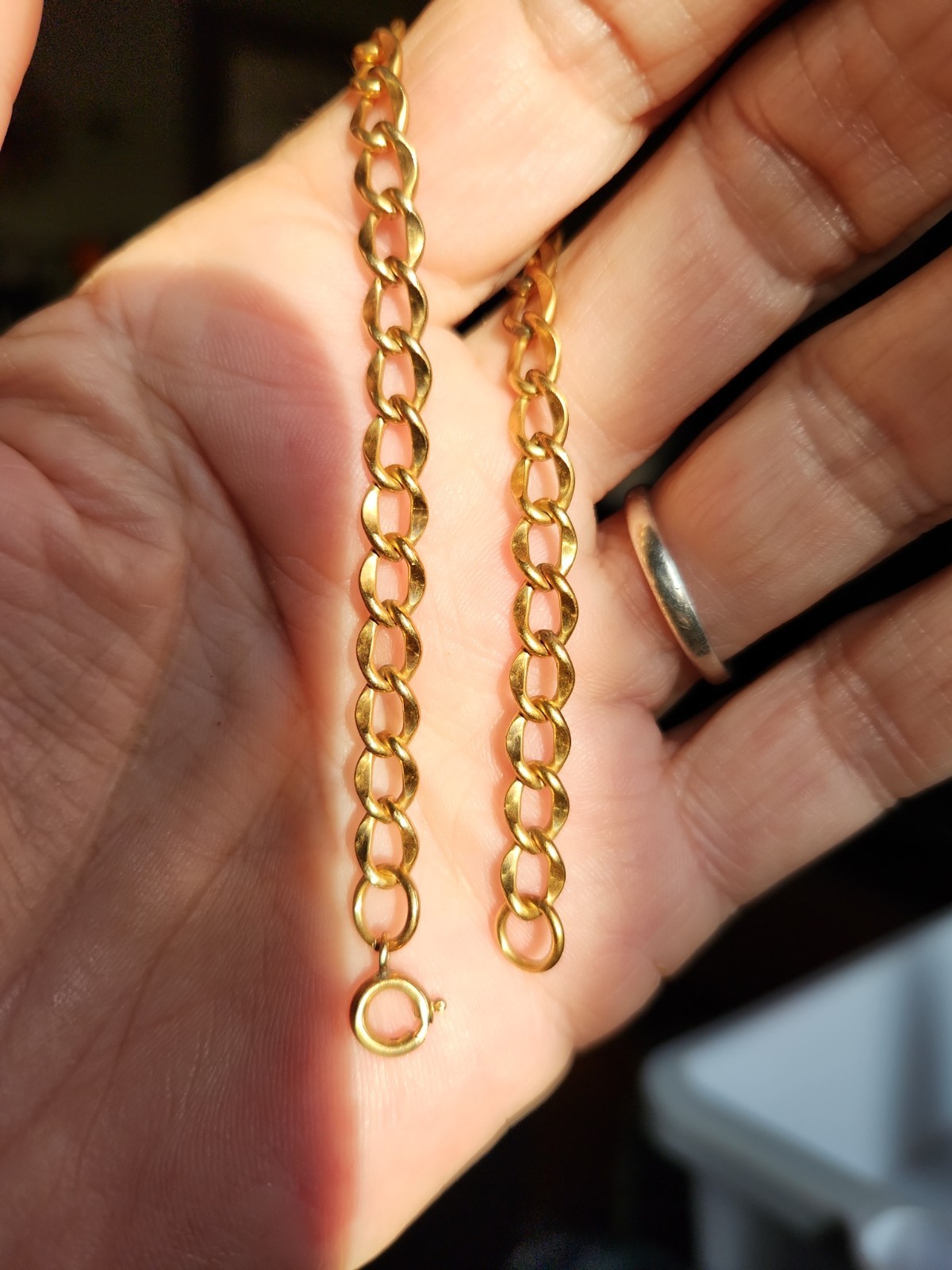 12k GF 1/20 Yellow Gold Chain Bracelet Size 7″ Shiny & Very Light Weight