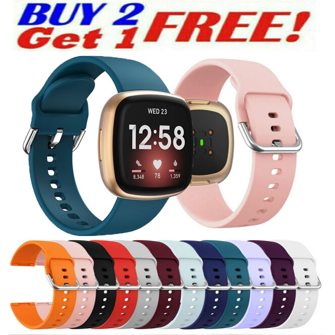 Silicone Strap For Fitbit Versa 4 3/Sense 2 1 Watch Sport Buckle Wrist Watchband