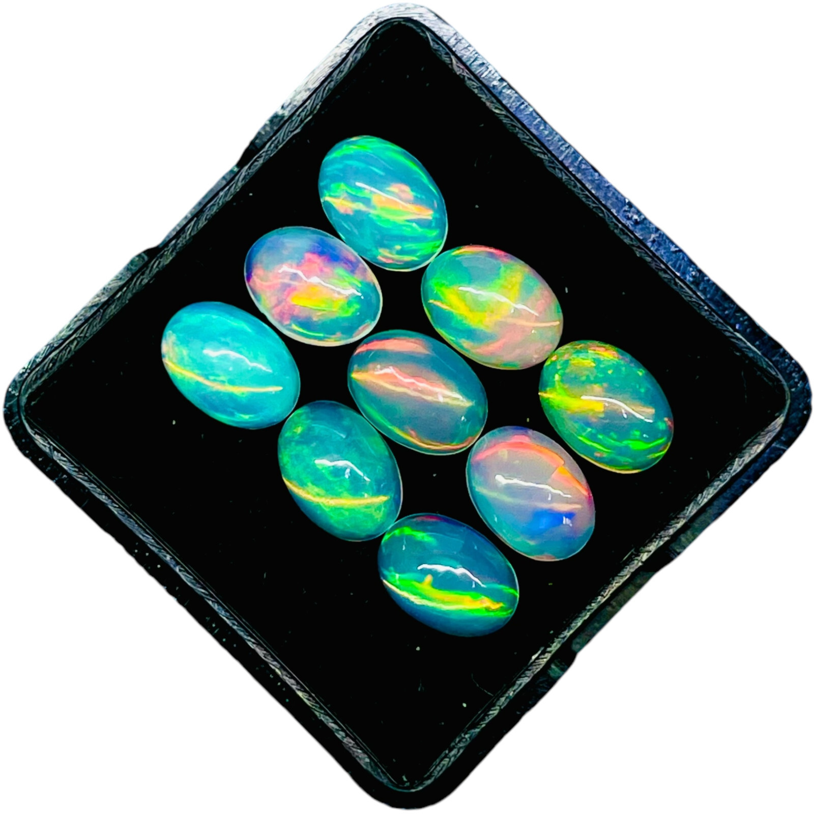 9 Pcs Natural Ethiopian Opal 7x5mm Oval Untreated Loose Cabochon Gemstones Lot