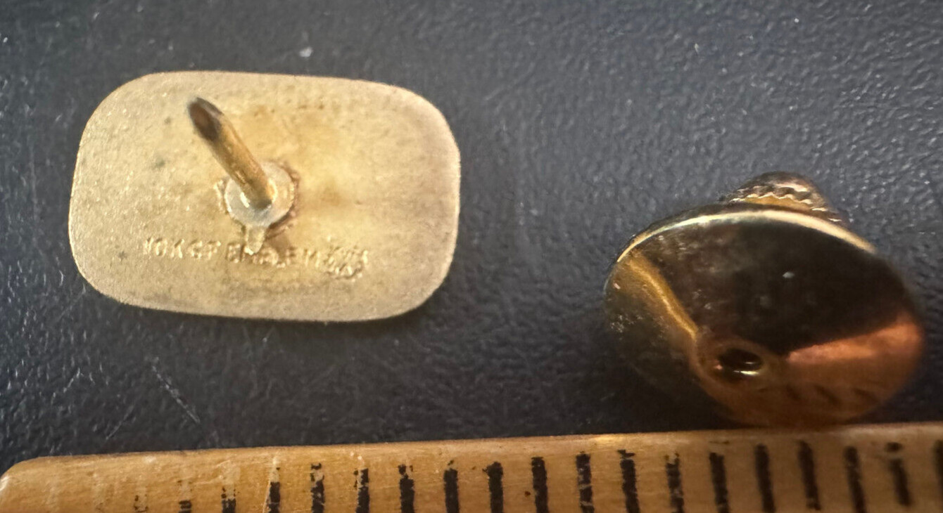 Vintage gold GTE lapel pin – 1/2 inch – 10k GF Emblem