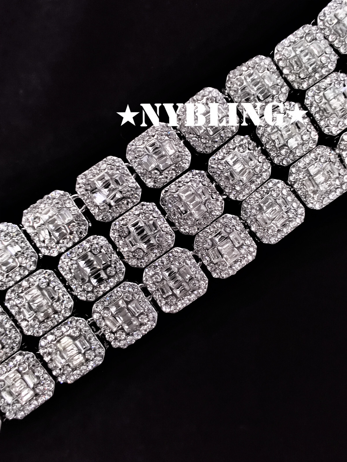18″ or 20″ Iced Baguette Tennis Chain Choker Necklace Plated CZ Hip Hop Jewelry